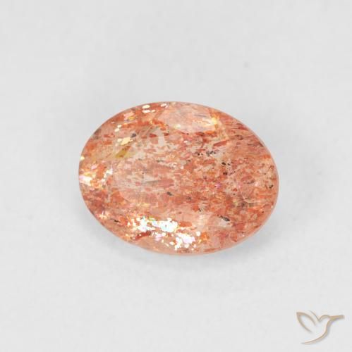 1.19 ct Orange Sunstone Stone, Natural Sunstone in Oval Facet Shape for Sale