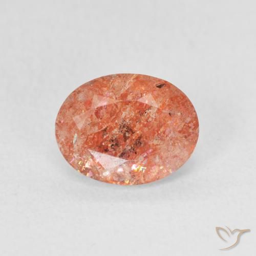 1.07ct Natural Reddish Orange Sunstone, Oval, Translucent
