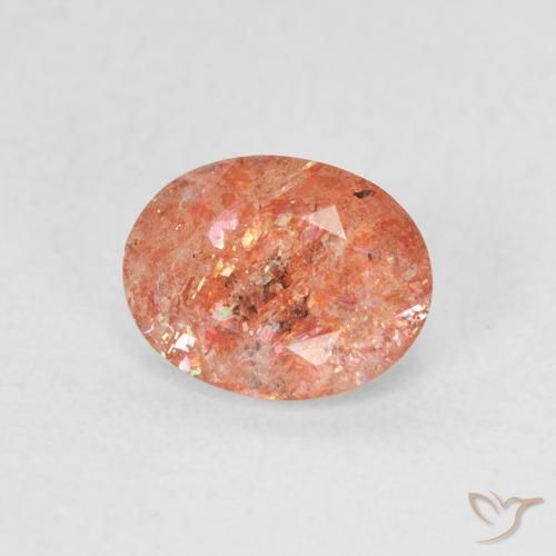 1.07 ct Orange Sunstone Stone, Natural Sunstone in Oval Facet Shape for Sale