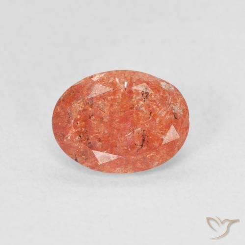 0.99ct Natural Medium Orange Sunstone, Oval, Translucent