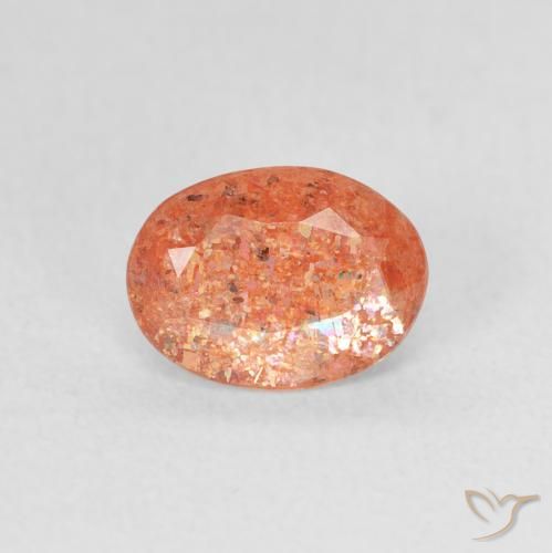 1.13ct Natural Bright Orange Sunstone, Oval, Translucent