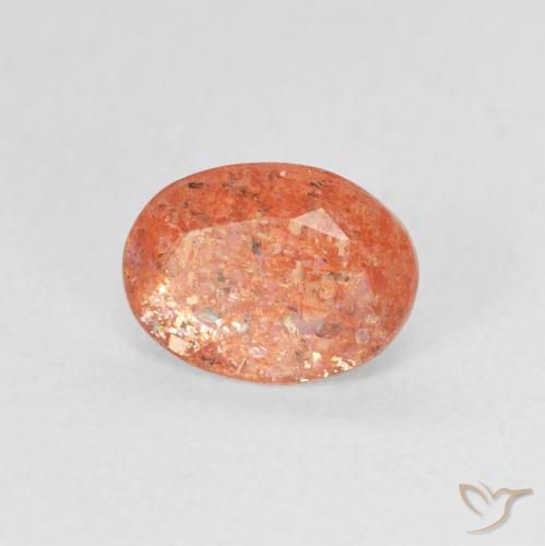1.13 ct Orange Sunstone Stone, Natural Sunstone in Oval Facet Shape for Sale