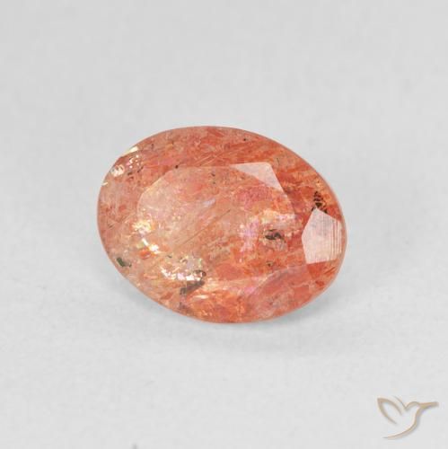1.20 ct Orange Sunstone Stone, Natural Sunstone in Oval Facet Shape for Sale