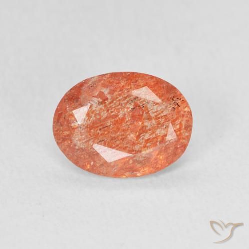 0.92ct Natural Bright Orange Sunstone, Oval, Translucent