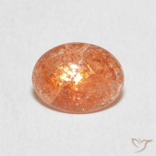 0.88ct Natural Ginger Orange Sunstone, Oval, Translucent