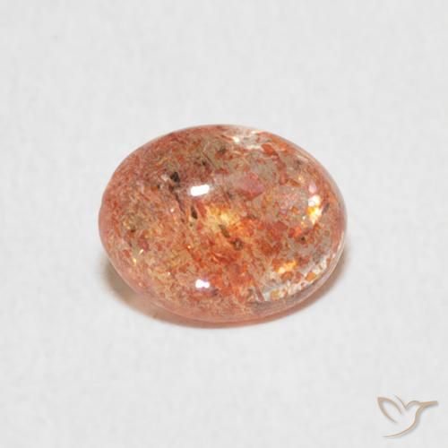 0.77ct Natural Ginger Orange Sunstone, Oval, Translucent