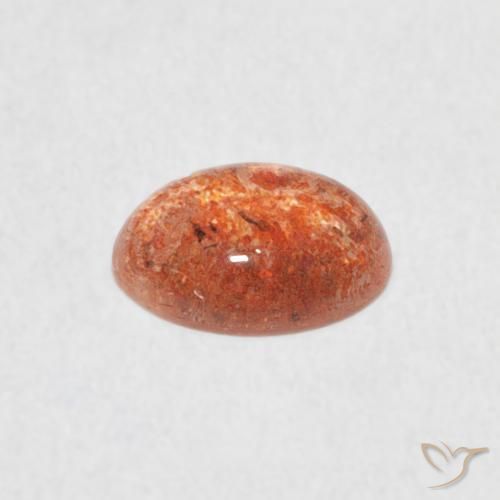 Sunstone Gemstone in 7.3 x 5.7 mm Size for Sale, Sunstone Stone in Ginger Orange Color