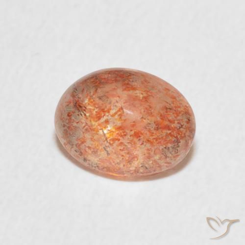1.25 ct Orange Sunstone Stone, Natural Sunstone in Oval Cabochon Shape for Sale
