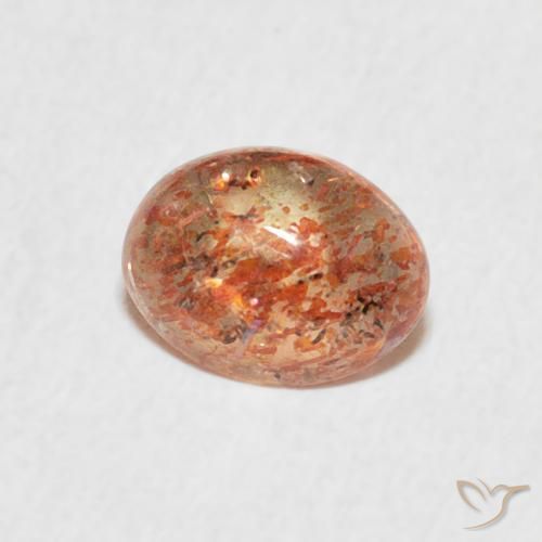 0.85 ct Orange Sunstone Stone, Natural Sunstone in Oval Cabochon Shape for Sale