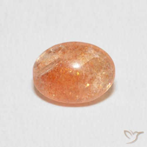 1.08ct Natural Medium Light-Orange Sunstone, Oval, Translucent, Photo A