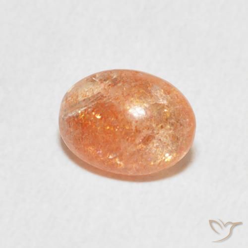 1.08 ct Orange Sunstone Stone, Natural Sunstone in Oval Cabochon Shape for Sale