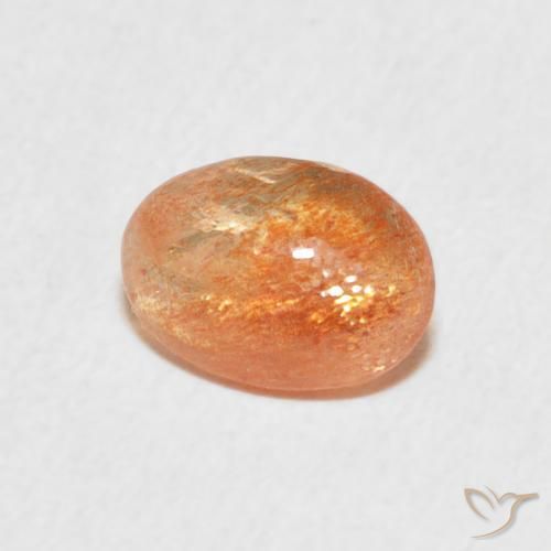 0.94 ct Orange Sunstone Stone, Natural Sunstone in Oval Cabochon Shape for Sale