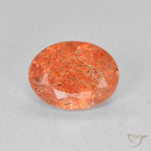 1.15ct Natural Medium Orange Sunstone, Oval, Translucent