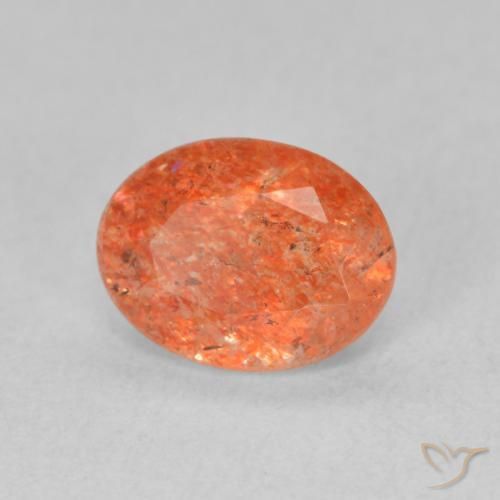 1.15 ct Orange Sunstone Stone, Natural Sunstone in Oval Facet Shape for Sale