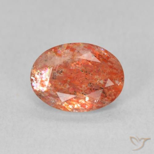 1.20ct Natural Medium Light-Orange Sunstone, Oval, Translucent