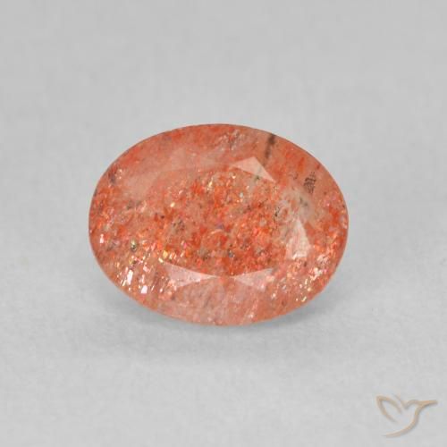 1.18ct Natural Ginger Orange Sunstone, Oval, Translucent