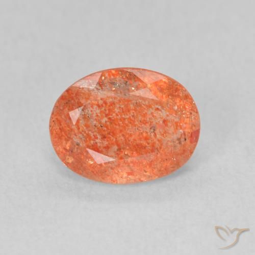 1.26ct Natural Bright Orange Sunstone, Oval, Translucent