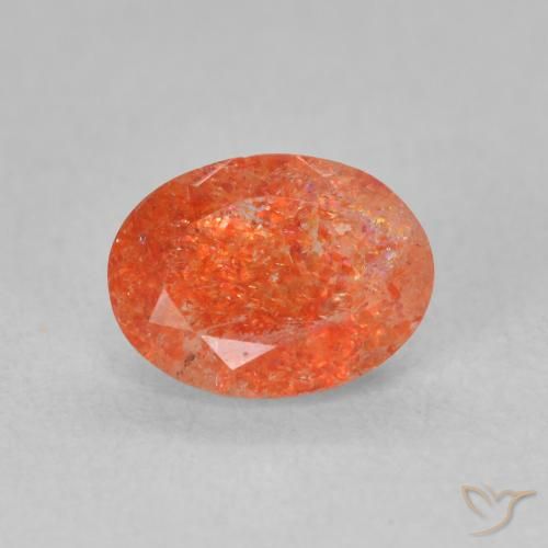 1.29ct Natural Bright Orange Sunstone, Oval, Translucent