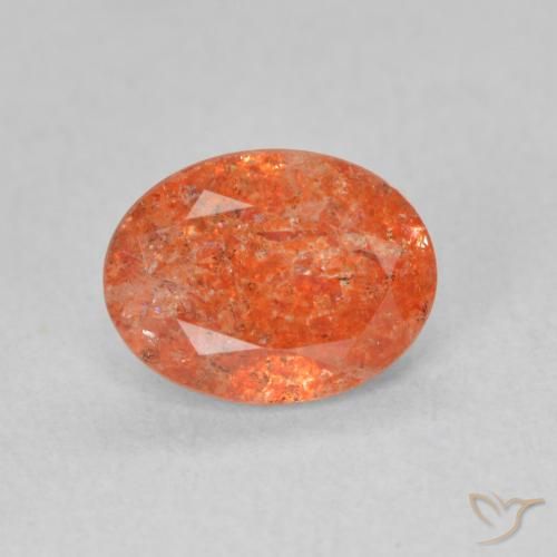 1.23ct Natural Medium Orange Sunstone, Oval, Translucent