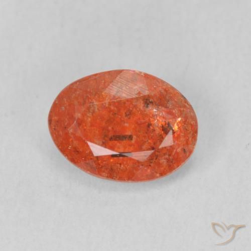 1.08ct Natural Fire Orange Sunstone, Oval, Translucent