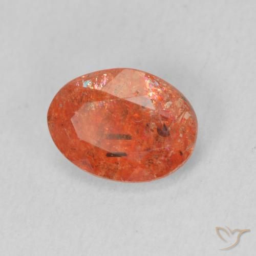 1.08 ct Orange Sunstone Stone, Natural Sunstone in Oval Facet Shape for Sale