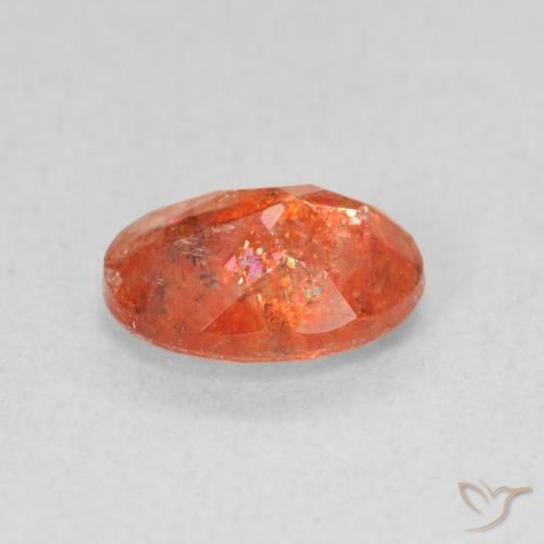 Sunstone Gemstone in 8 x 6 mm (calibrated) Size for Sale, Sunstone Stone in Fire Orange Color