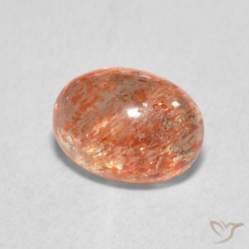 1.17 ct Orange Sunstone Stone, Natural Sunstone in Oval Cabochon Shape for Sale