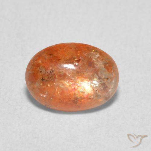 1.08ct Natural Reddish Orange Sunstone, Oval, Translucent