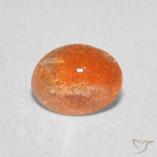 0.77ct Natural Deep Orange Sunstone, Oval, Translucent
