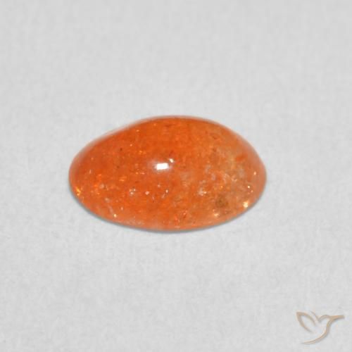Sunstone Gemstone in 7.6 x 5.9 mm Size for Sale, Sunstone Stone in Deep Orange Color