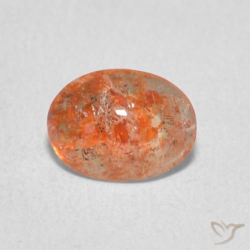 0.86ct Natural Grapefruit Orange Sunstone, Oval, Translucent, Photo A