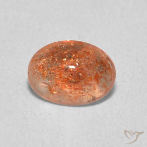 1.05ct Natural Reddish Orange Sunstone, Oval, Translucent