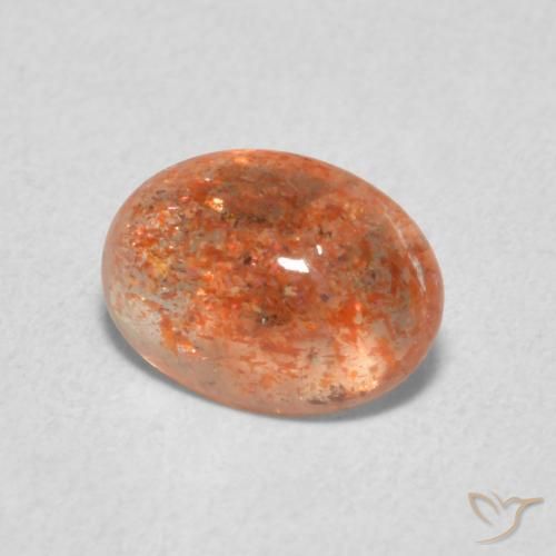 1.05 ct Orange Sunstone Stone, Natural Sunstone in Oval Cabochon Shape for Sale