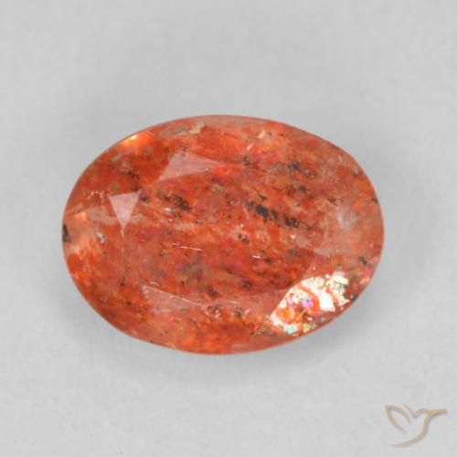 1.03ct Natural Amber Orange Sunstone, Oval, Translucent