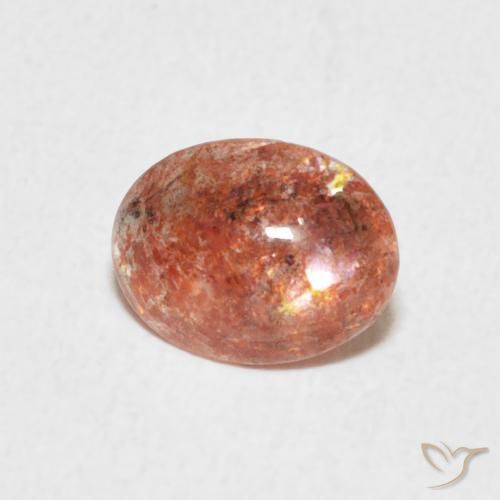 0.99 ct Orange Sunstone Stone, Natural Sunstone in Oval Cabochon Shape for Sale