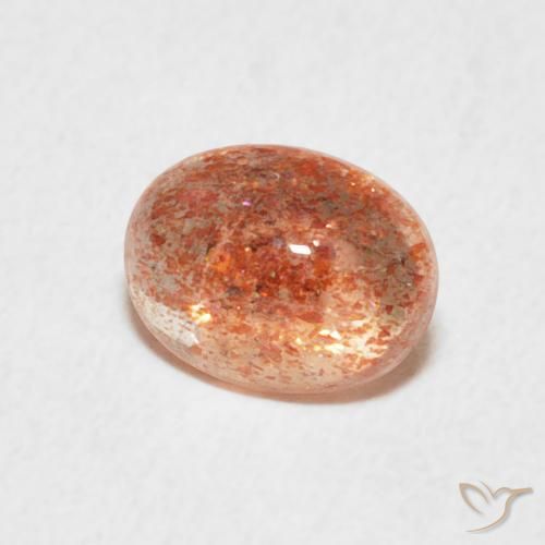 1.16 ct Orange Sunstone Stone, Natural Sunstone in Oval Cabochon Shape for Sale