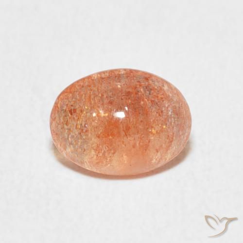 1.11ct Natural Light Tiger Orange Sunstone, Oval, Translucent