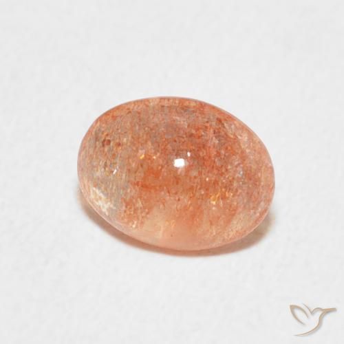1.11 ct Orange Sunstone Stone, Natural Sunstone in Oval Cabochon Shape for Sale