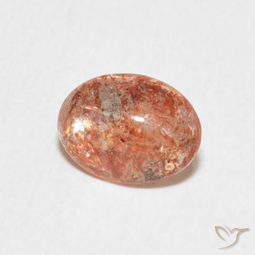 0.91 ct Orange Sunstone Stone, Natural Sunstone in Oval Cabochon Shape for Sale