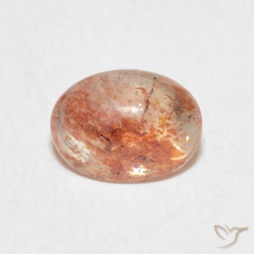 1.08ct Natural Light Tiger Orange Sunstone, Oval, Translucent