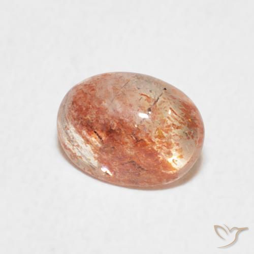 1.08 ct Orange Sunstone Stone, Natural Sunstone in Oval Cabochon Shape for Sale