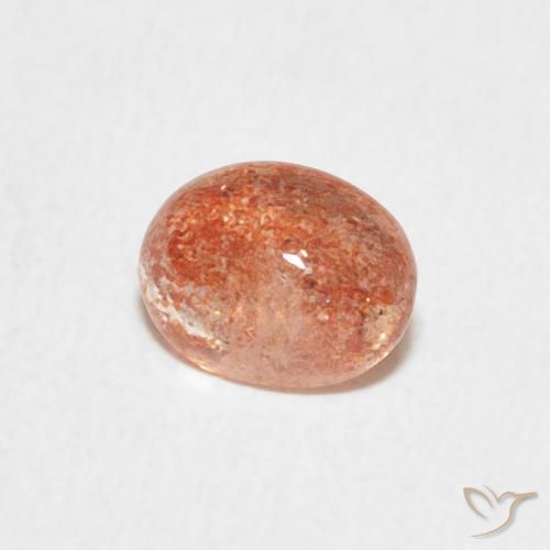 0.81 ct Orange Sunstone Stone, Natural Sunstone in Oval Cabochon Shape for Sale
