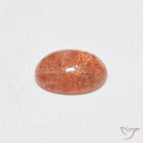 Sunstone Gemstone in 7 x 5.6 mm Size for Sale, Sunstone Stone in Grapefruit Orange Color