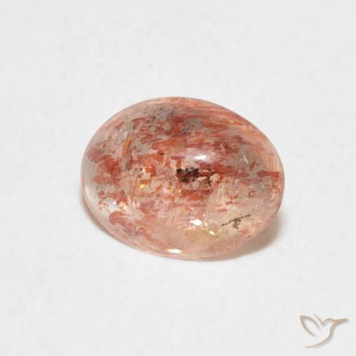 0.99 ct Orange Sunstone Stone, Natural Sunstone in Oval Cabochon Shape for Sale