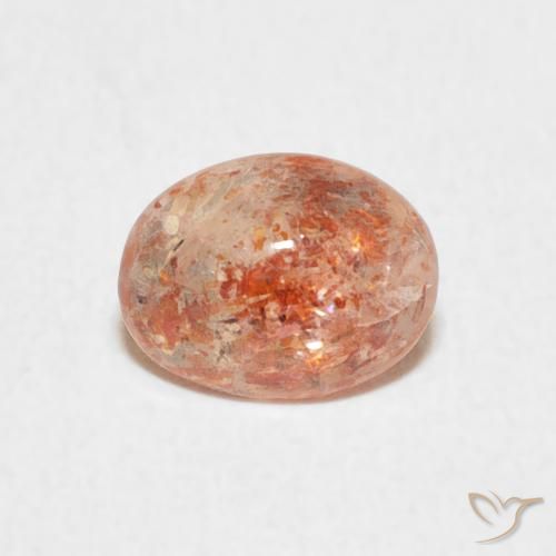 0.97ct Natural Peach Orange Sunstone, Oval, Translucent