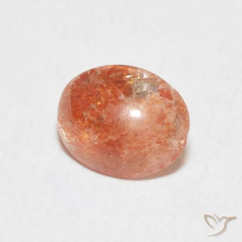 0.93 ct Orange Sunstone Stone, Natural Sunstone in Oval Cabochon Shape for Sale