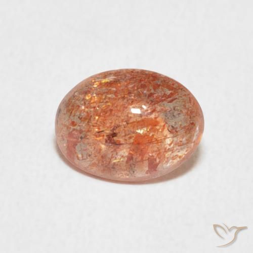1.08ct Natural Reddish Orange Sunstone, Oval, Translucent