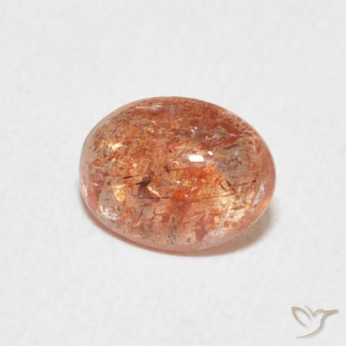 1.08 ct Orange Sunstone Stone, Natural Sunstone in Oval Cabochon Shape for Sale
