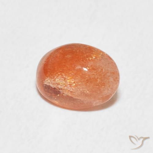 1.02 ct Orange Sunstone Stone, Natural Sunstone in Oval Cabochon Shape for Sale