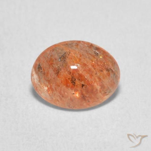 1.17ct Natural Medium Orange Sunstone, Oval, Translucent